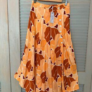 Ava Sky Skirt Salima, Ginger Anthurium, Size M, NWT